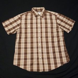 Gap mens button up short sleeve shirt plaid xl
